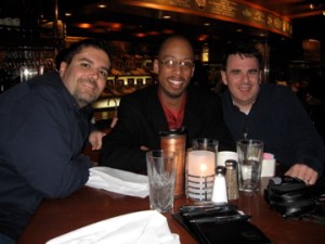 dinner Right: Me, Center: Antoine from mobile ministry mag, Left: Greg from Accordance
