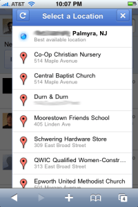 The Local Buzz map for iPhone