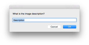 dialog asking for an image description