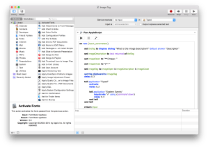 Apple's Automator workspace