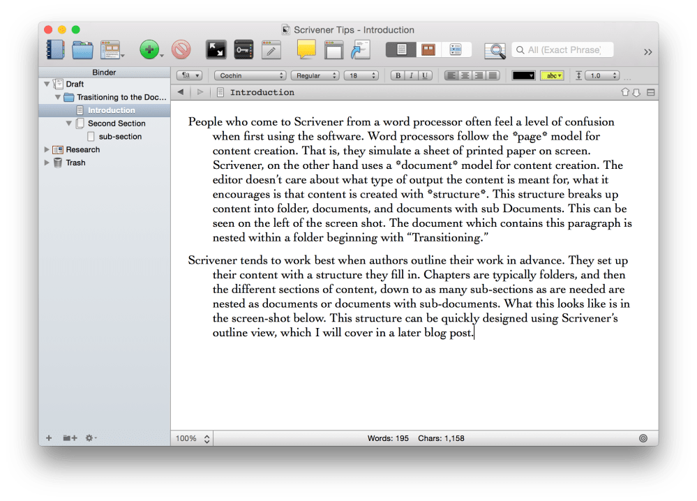 sections and sub-sections