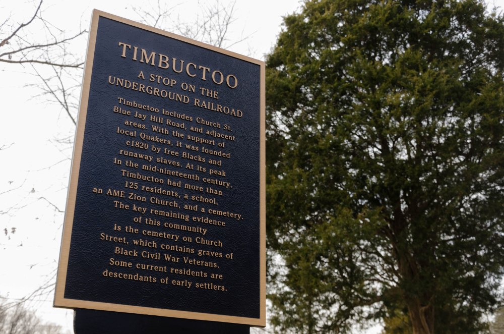 Timbucktoo, NJ historic marker - a stop on the underground railroad
