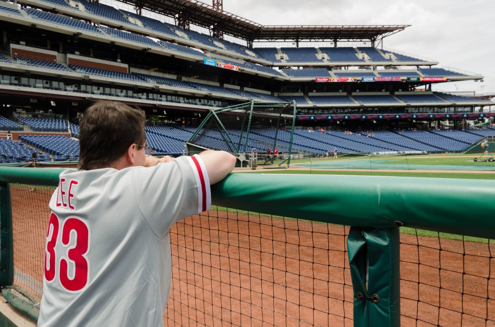Wezlo in the Phillies dugout