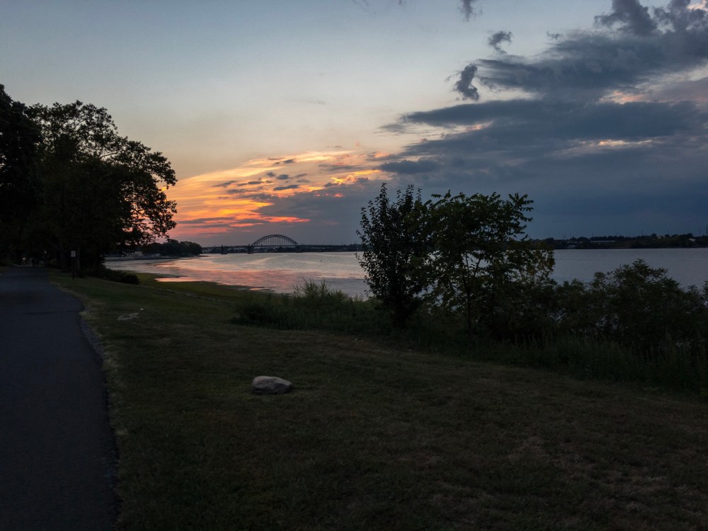 same delaware river sunset after processing
