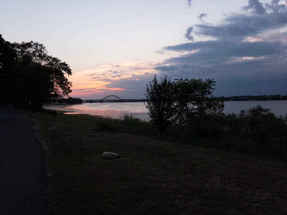 pre-edited Raw photo of a delaware river sunset
