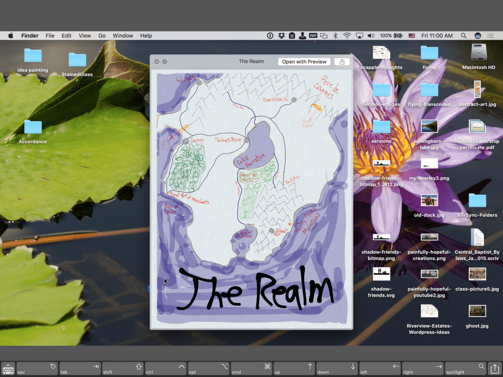 A remote Mac desktop, as viewed through Screens