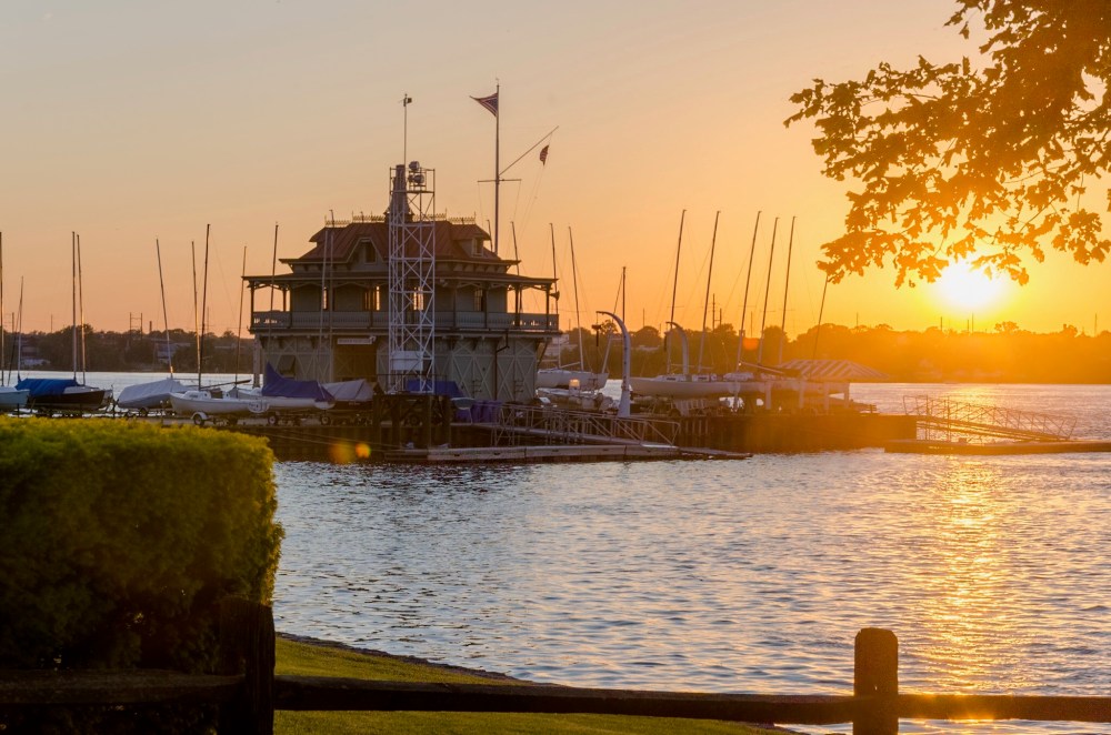An HDR photograph of the Riverton Boat House at Sunset