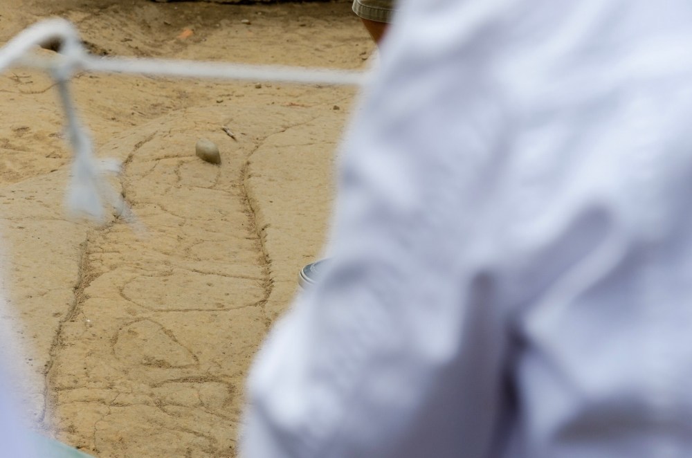 The trench, and post outlines, dug to extend James Fort under John's Smiths orders.