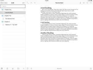 Some styled text in Scrivener.