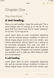 ePub from iOS Scrivener, via Pages