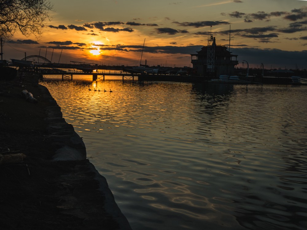 Riverton Boathouse at Sunset