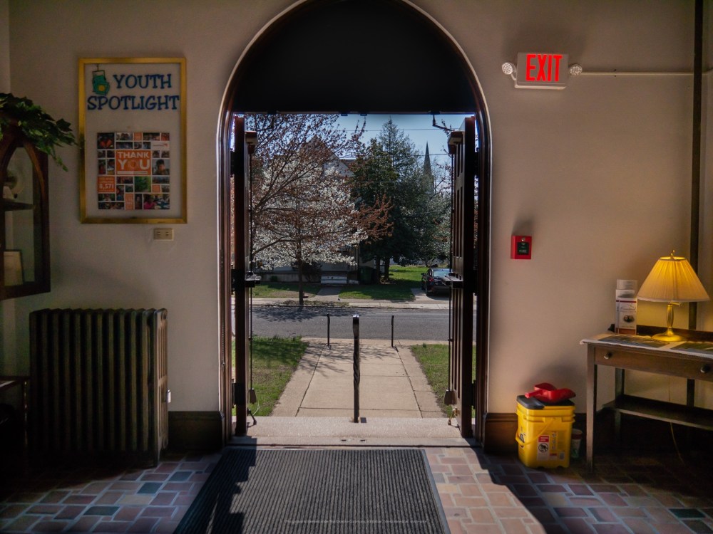 Looking out to the world from a doorway