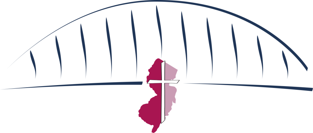 Stylized bridge with ABCNJ logo super-imposed