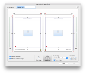 Mellel’s graphic page style editor