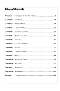 A Mellel table of contents.