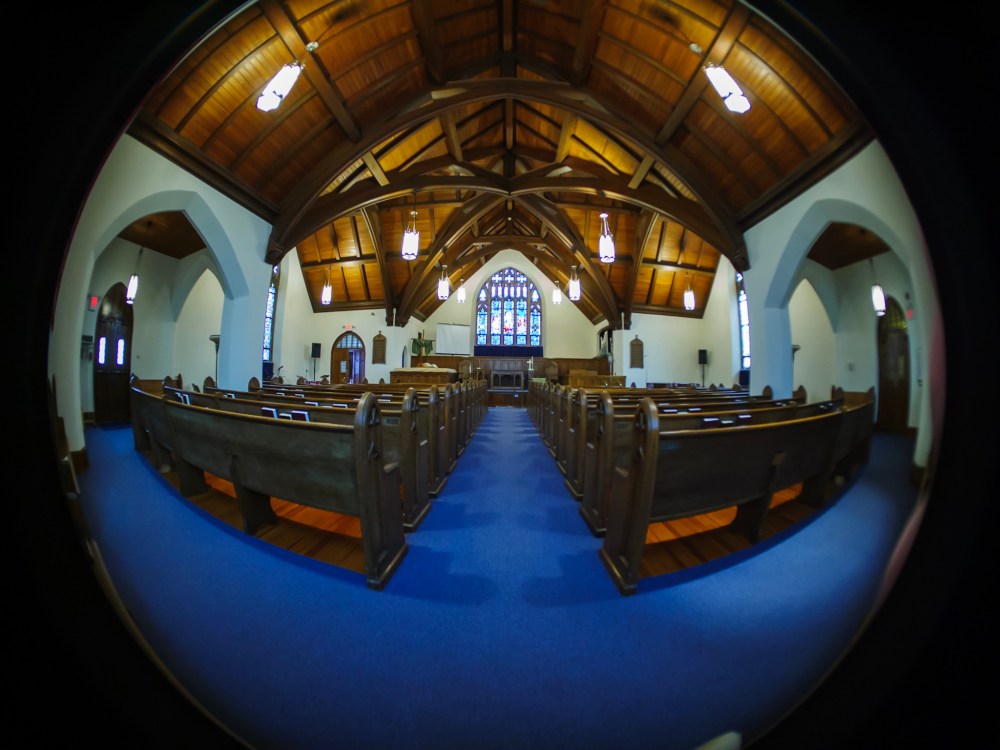 Ultra wide-angle of Central Baptist’s Sanctuary.