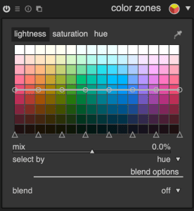 Darktable’s color zones module
