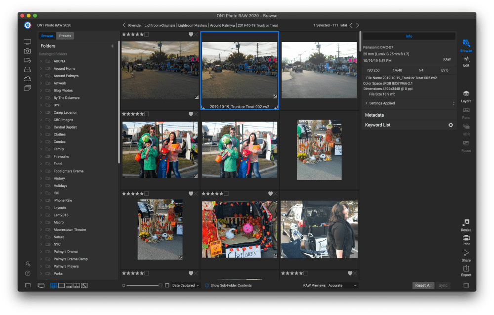 ON1 Photo Raw 2020 Interface