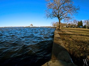 Delware River sea wall.